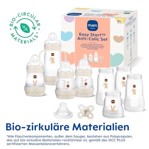 MAM Easy Start Anti-Colic Starter Kit Unisex Newborn Self Sterilising 0+ Bottle and Pacifier Set with Extra Small Nipples for Breast Milk - Newborn Essentials, Colour - Image 4