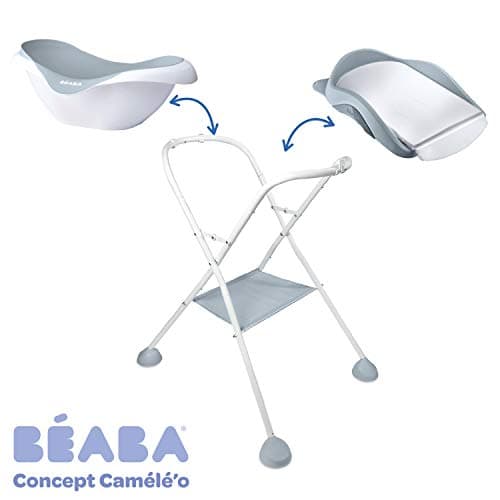 BÉABA, Camélé'O Baby Bath, Non-Slip and Comfort, Made in France, Soft and Soft Material, Multifunctional, Ergonomic, Drain Plug, Camélé'O, Light Mist - Image 6