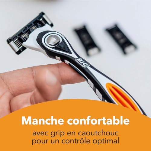 BIC Hybrid 5 Flex Men's Rechargeable Razor with Handle and Refills with 5 Nanotech Titanium Blades - Box of 1+3 - Image 7