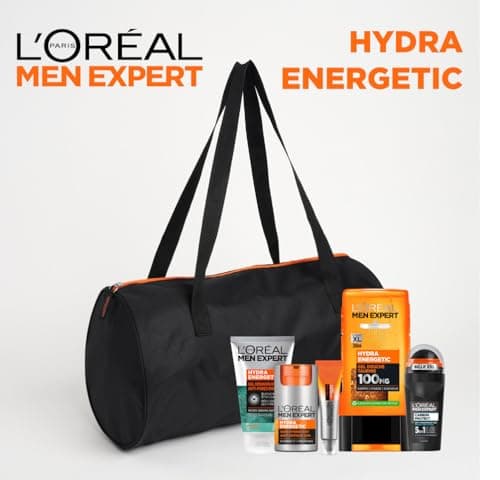 L'Oréal Men Expert - Energetic Routine Bag for Men - Anti-Fatigue Face & Eye Care - Vitamin C, Taurine & Charcoal - Hydra Energetic - 5 Products - Image 7