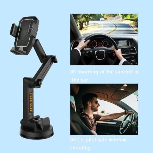 Mobile Phone Holder for Truck, Car, Motorcycle and Off-Road Vehicle - Super Suction Cup and Stable, Adjustable Gooseneck, High Quality Finish, Easy to Use, Compatible with - Image 6