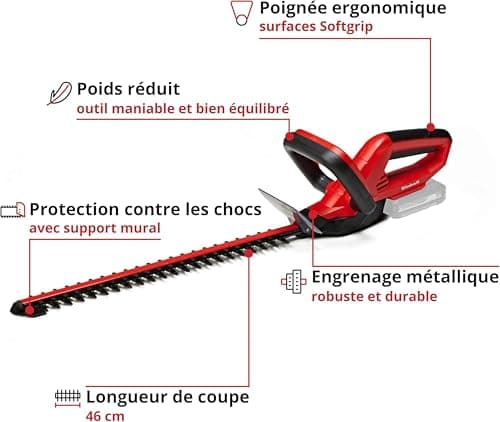 Einhell GE-CH 1846 Li Wireless Hedge Trimmer - Solo Power X-Change (18V, Cutting Length 46cm, Blade Length 52cm) Delivered without Battery or Charger - Image 5