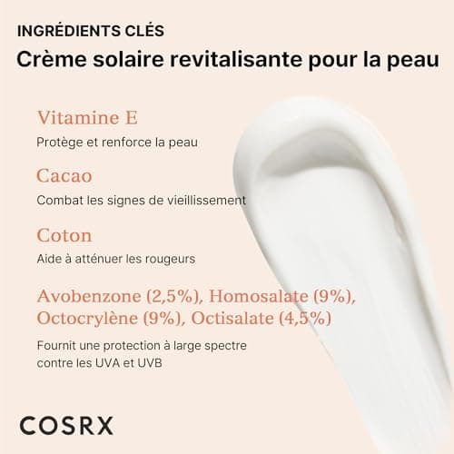 COSRX Vitamin E Vitalizing Creme Solaire Visage SPF 50, hydratant SPF, léger sous maquillage, essentiels de voyage, essentiels d'été, Crème solaire coréenne, skincare coreen,1,69 fl oz - Image 4
