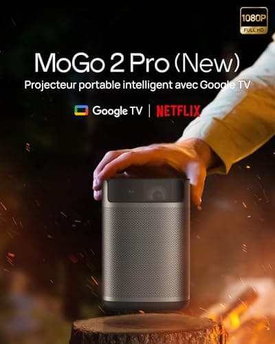 XGIMI MoGo 2 Pro (New) 1080P Portable Video Projector, Compatible with Google TV & Netflix, 430 Lumens ISO, 2X8W Speakers, Compatible with 4K, Autofocus, Smart Eye Protection - Image 3