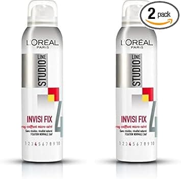 L'Oréal L'Oréal Paris Studio Line Invisi Fix Hairdressing Spray Micro-Aere Normal Fixation 150 ml (Pack of 2)