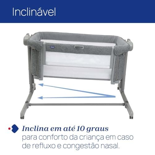 Chicco Next2Me Magic Evo, Co-Sleeping Cot, with Swing Mode, Open Rail, 11 Height Levels, Adjustable Height, 4 Wheels, Mattress and Travel Bag, Light Grey - Image 8