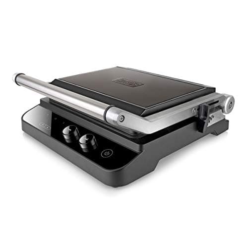 Black and Decker - Grill électrique 2 en 1 2000W, Plaque chauffante et grill, Ouverture à 180º, Contrôle de la température et du temps de cuisson, Écran LCD - Image 2