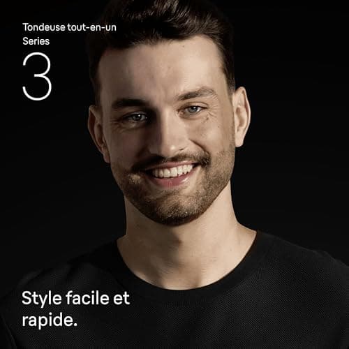 Braun Kit De Rasage Tout-En-Un Series 3, 8-En-1, Lame Ultra-Affûtée, 14 Longueurs, Coupe Précise Pour Visage Et Cheveux, Autonomie De 50 Min, Style Facile Et Rapide, AIO3540, Gris - Image 4