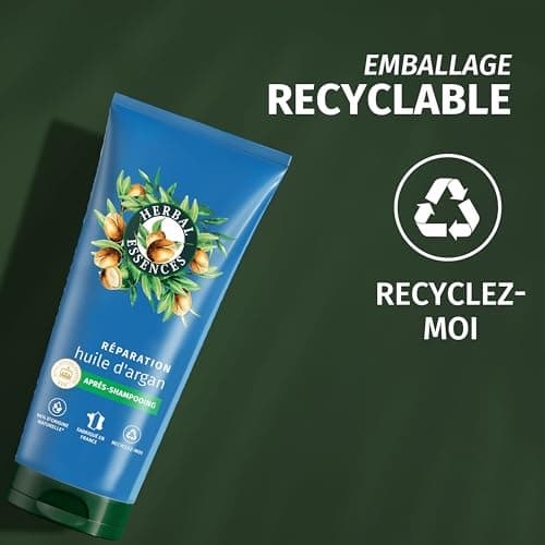 Herbal Essences Réparation Après-Shampoing Huile d'Argan 200ml Cheveux Abîmés. Nutrition Intense pour Cheveux Doux et Lisses. Ingrédients d'Origine Naturelle*, Végan et non Testé sur les Animaux - Image 9