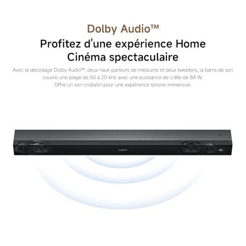 XIAOMI Soundbar Pro 2.0ch, Barre de Son TV avec 4 Haut-parleurs, Basses Profondes avec woofer intégré, Canal 2.1, supporte Dolby Audio™, HDMI Arc/Optique/Bluetooth, télécommande - Image 3