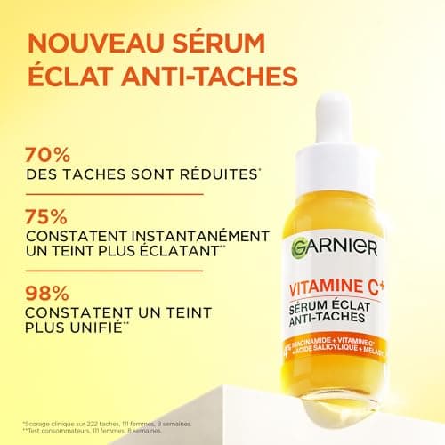 GARNIER Skin Active - Sérum Éclat - Anti-Tache Brunes - Soin Visage Enrichi En 3.5-4% Niacinamide, Vitamine C & Acide Salicylique - Vegan & Cruelty Free - 30 ml - L'emballage peut varier - Image 4