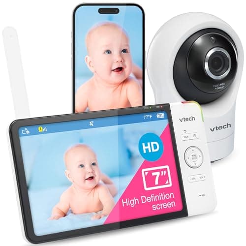 VTech RM7764HD 1080p WiFi Remote Access Baby Monitor, 360° Pan&Tilt, 7" 720p HD Display, HD Night Vision, Soothing Sounds, 2-Way Talk, Temperature Sensor, Motion Detection, iOS & Android - Image 3