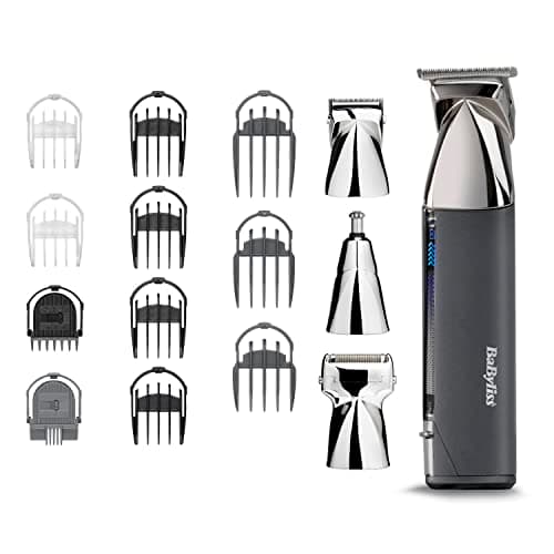 BaByliss Tondeuse cheveux sans fil Super-X Metal, Lames en acier japonais, 10 sabots, 2 sabots oreille, Batterie lithium, affichage digital, Poignée en métal, noir, E996E - Image 2