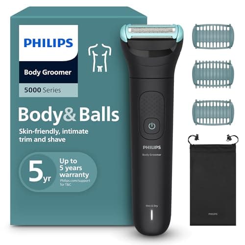 Philips Bodygroom 5000 Series Men's Trimmer with Triple Protection Shaving System, Hair Size and Intimate Shaving, 100% Waterproof, 100 Minute Runtime, BG5470/15 - Image 3