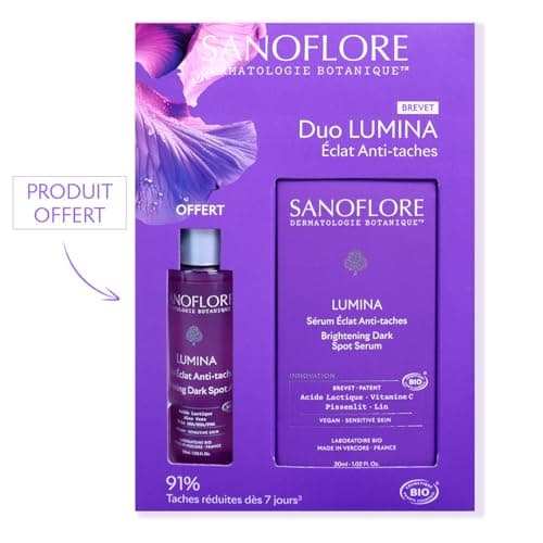 Sanoflore Duo LUMINA Éclat Anti‑Taches – Sérum Visage 30ml + Lotion Aqua 50ml – Anti-Taches Brunes & Acné – Bio & Vegan – Teint Lumineux – Peaux Sensibles – Routine Éclat Complète - Image 5