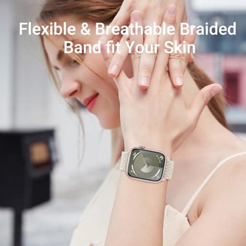 Higgs Braided Bands Compatible with Apple Watch Band 40 mm 41 mm 38 mm 42 mm 44 mm 46 mm 45 mm Ultra 3/2 49 mm Women Men Magnetic Clasp Elastic Nylon for iWatch Series 11 10 9 SE 8 7 6 5 4 3 UK - Image 5