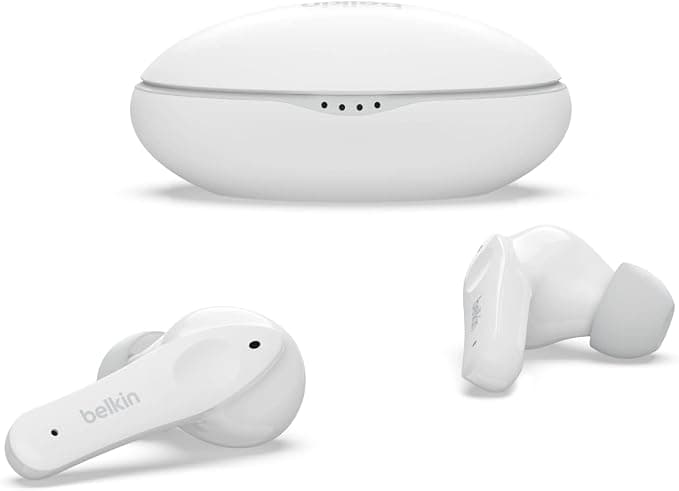 Belkin SOUNDFORM Nano, Kids True Wireless Earbuds, 85dB Limit (Hearing Protection), Online Learning, School, IPX5 Certified, 24 Hours Playtime for iPhone, Galaxy, Pixel, etc. - White - Image 1
