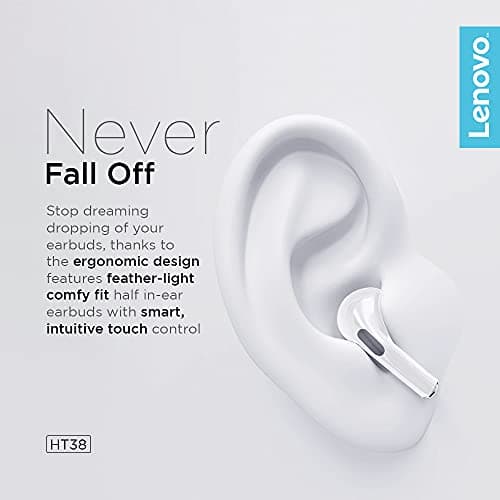 Lenovo LivePods HT38 TWS Wireless Bluetooth Earbuds, Mini Headset, Touch Control 9D Stereo, with Microphone, 30h Battery Life - Image 5