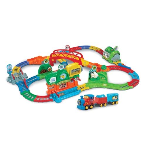 VTech - Tut Toot Super Circuit Train Educational - Electronic Children's Car Circuit with Adam Train Merchand, 6 Magic Zones - Boy and Girl Gift from 1 year to 5 years - French Content - Image 4