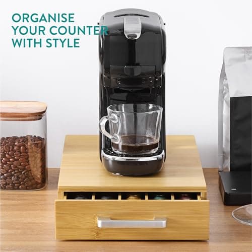 Navaris Coffee Capsule Drawer – Coffee Machine Pod Holder Compatible with Nespresso Vertuo – Bamboo Capsule Holder Dispenser - Image 7