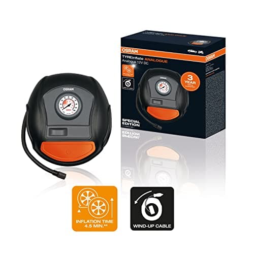 OSRAM TYREinflate ANALOGUE, analogue and portable compressor, electric tire air pump, connection to 12V car socket, tyre inflation in 4.5 minutes - Image 4