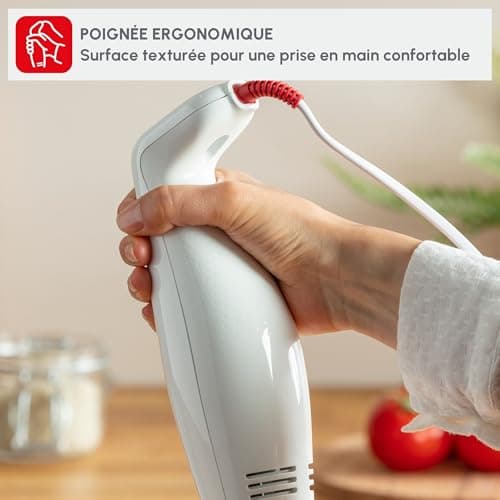 Moulinex Blender Stand, 350 W, Single Control Button, Dishwasher Safe Removable Parts, Durable Zelkrom Blades, Splash Guard Foot, Turbomix DD12A110, White - Image 7