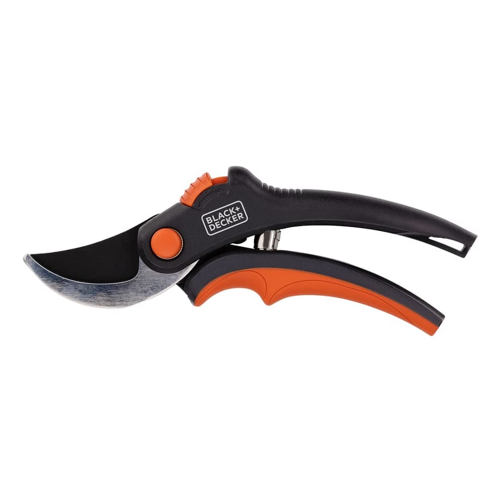 BLACK+DECKER Garden Shears - Wood Scissors - Garden Secator with Hardened Steel Blades - Branches with a Diameter of 13 mm - Size 20.3 cm - Steel - Black/Orange - Image 3