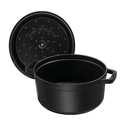 STAUB Enamelled Cast Iron Casserole Dish with Lid, Suitable for All Heat Sources Including Induction, 4 People, 24 cm, 3.80 L, 5 kg, Matte Black - Image 6