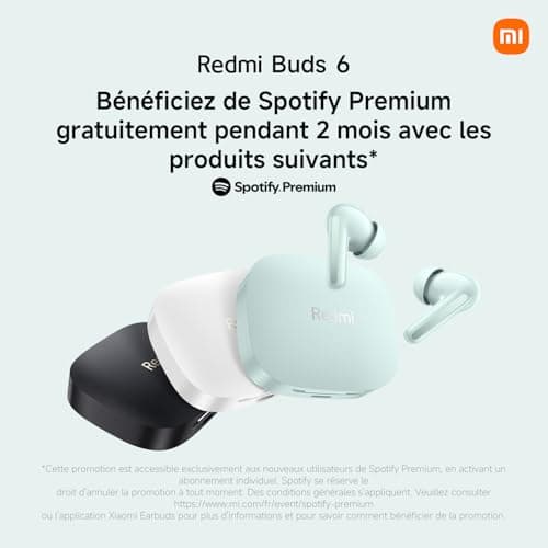 XIAOMI Redmi Buds 6: Wireless Bluetooth Headphones, Bluetooth Headphones, In-ear, Dual Drivers, Immersive Sound, Active Noise Reduction of 49 dB, Up to 10 Hours + 42 Hours Battery Life, IP54, Green - Image 4