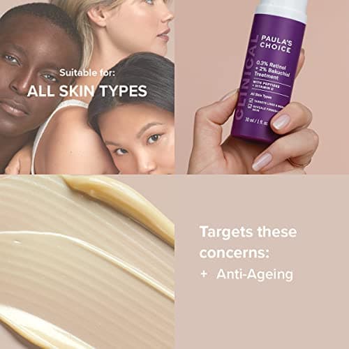 Paula's Choice CLINICAL 0,3% Retinol & 2% Bakuchiol Traitement - Visage Sérum - Anti Âge - Réduire Rides & les Taches Brunes - avec Peptides & Vitamine C - Tous Types de Peaux - 30 ml - Image 4