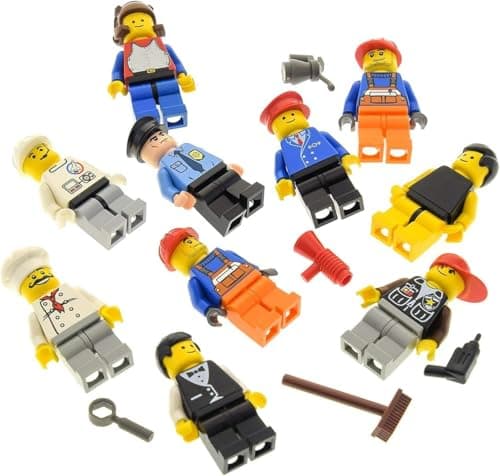 Bausteine Gebraucht 10 X LEGO System Figurines City City Mini Figure with Accessories Men Women Random Assorted - Image 3