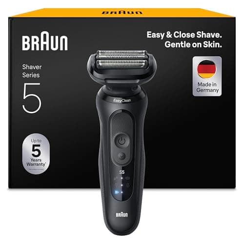Braun Men's Electric Shaver Series 5 52-N1000SI Black, Waterproof, Flexible Blades for Soft Shaving Face and Beard, 2 Shaving Modes, Box with Cleaning Brush, Cardboard Packaging - Image 2