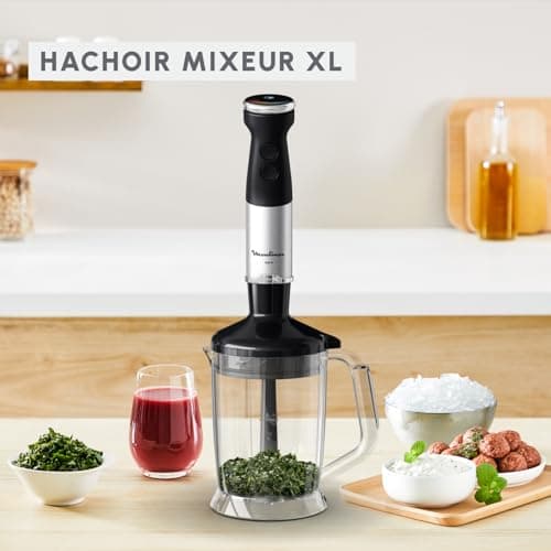 Moulinex Quickchef+ Stand Blender, 1000 W, Silent, 20 speeds, Turbo mode, Compact chopper accessories, Blender XL Whisk, DD67L810, Black - Image 5