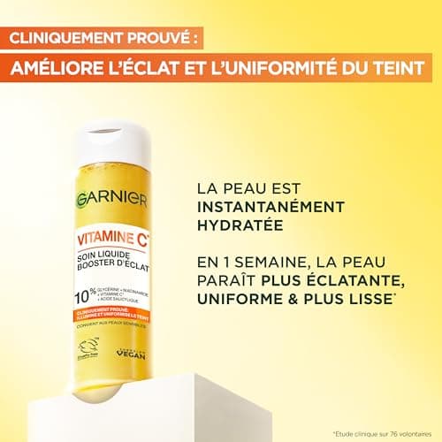 GARNIER Skin Active - Soin Visage Illuminateur - Hydrate & Illumine - Vitamine C, Glycérine, Niacinamide & Acide Salicylique - Vegan & Cruelty Free - Tous Types de Peaux - Unisexe - 120ml - Image 4