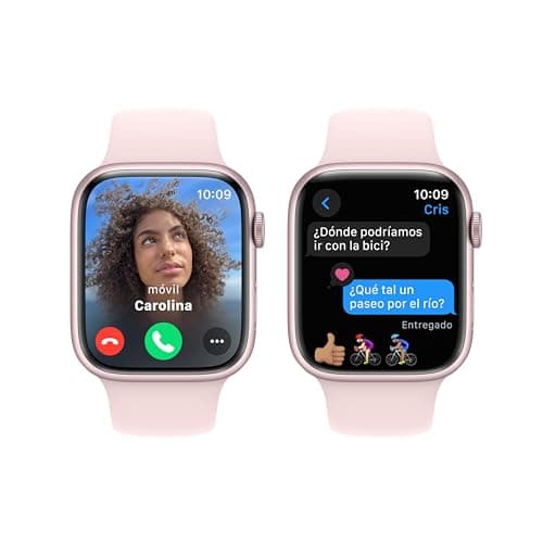 Apple Watch Series 9 [GPS, 45mm] - Pink Aluminum Case with Pink Sport Strap, M/L (Refurbished) - Image 5