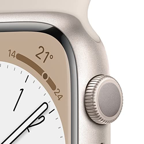 Apple Watch Series 8 (GPS, 41 mm) Aluminium Case with Star Light Sport Bracelet, Regular (Refurbished) - Image 4
