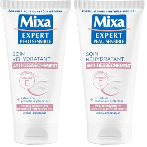 Mixa Expert Peau Sensible - Anti-drying Rehydrating Cream with Oat Extract + Nutritive Shea - 50 ml (Pack of 2) - Image 2