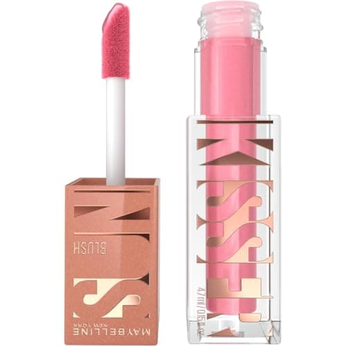 Maybelline New York - Blush Liquide Illuminateur Multi-Usage - Fard à Joues, Highlighter et Bronzer - Bonne Mine - Teint Hâlé - Maquillage Glowy - SUNKISSER - Teinte : Blazing Blush - 4,7 ml - Image 2