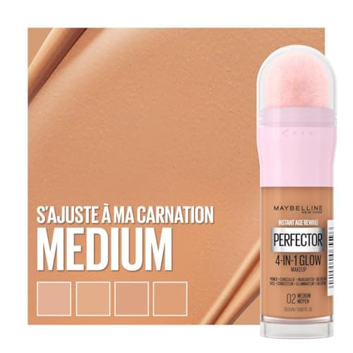 Maybelline New York 4-in-1 Illuminating Complexion Perfector - Base/Concealer/BB Cream/Highlighter - Instant Glow Perfector 4-in-1 Foundation - Shade : Medium (02) - 20ml - Image 3
