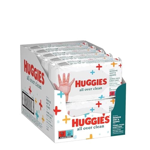 Huggies All Over Clean Baby Wipes, 10 Packs of 56 Wipes, Gently Cleans, Natural Fibres, Ideal for Baby Changing and Washcloth - Image 3