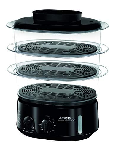 Seb Simply Invents VC110800 3 Bowl Steamer - Adjustable Capacity - Keep Warm - Black - Image 3