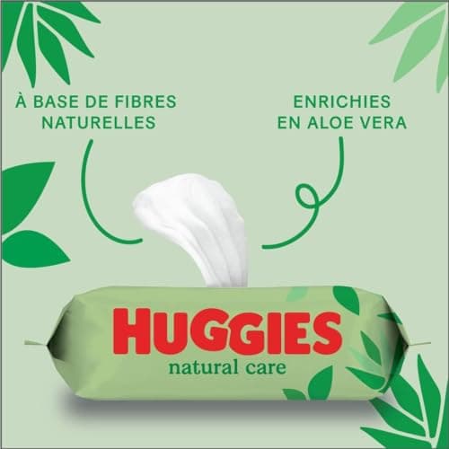 Huggies Natural Care Baby Wipes - 10 Packs of 56 Wipes (560 Wipes) - Natural Absorbent Fibres - Hypoallergenic - Alcohol Free - Aloe Vera - Prevents Irritation - Image 5