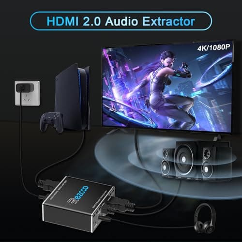 4K 60Hz HDMI Audio Extractor 1080P 120Hz HDCP2.2 CEC D-olby Vision HDR10 DE-embed SPDIF Optical Stereo Audio Output D-olby Digital Management EDID Scaler 4K 1080P for PS5 SkyQ Xbox Fire Stick Apple TV - Image 3
