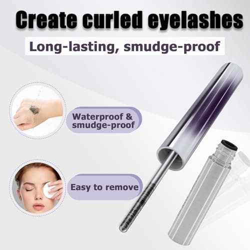 2 Pcs Metal Mascara, Iron Wand Mascara,mascara Waterproof, Washable MetalMascara, Non-Clumping, Long Lasting, Smudge-Proof, Volume & Longueur (Noir) - Image 6