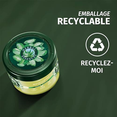 HERBAL ESSENCES - Sans Sulfate - Masque Hydratant 500ml Aloe Vera - Apaise, Hydrate, Nettoie et Nourrit Les Cheveux Très Secs - Parfum Jasmin, Sans Silicone ni Sulfate - Végan - Image 9