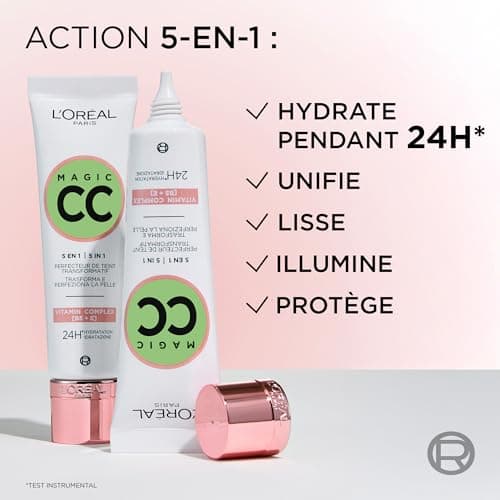 L'Oréal Paris - CC Crème 5-in-1 - Universal Anti-Redness Cream - Enriched with Vitamins B5 and E - Hydration 24H - Sensitive Skin & Oily Skin - Magic CC Cream - Universal Shade - 30 ml - Image 4
