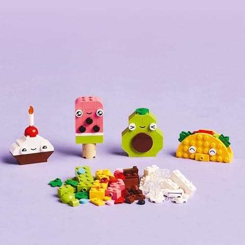 LEGO Classic Creative Foods 11039 Interactive Toy for Boys and Girls from 4 Years Old Construction Game with Bricks to Create Cupcake, Ice Cream, Avocado and Taco - Image 6