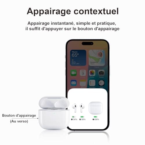 Replacement Wireless Charging Case Compatible with AirPods 4, 450mAh Charging Case with Bluetooth Button for Pairing - Image 4