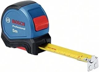 Tape Measure 5 m (can be used with one hand, belt clip, magnetic hook, 2 stop buttons, 27 mm nylon coated steel tape with blister) - Amazon Exclusive Set