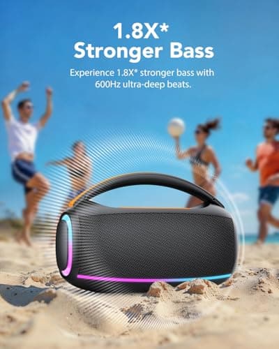 Bluetooth 5.4 Portable Speaker with Powerful Bass, 80W Bluetooth Speaker, Battery Life 30hrs RGB Lights, Pairing TWS, IPX7, AUX, TF, for Outdoor/Party/Travel - Image 5